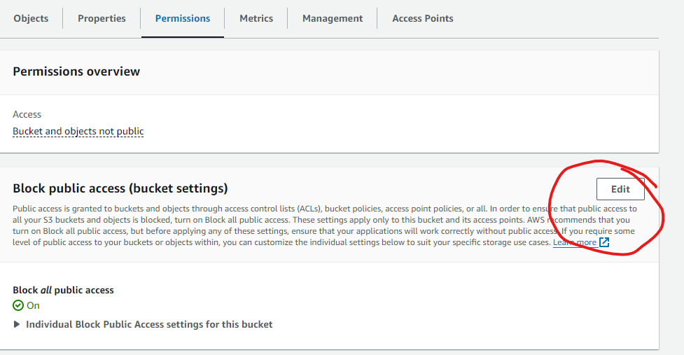 AWS S3 Public access enabled