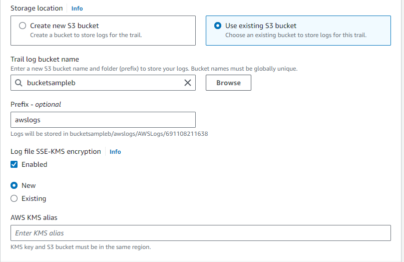 cloudtrail setup 