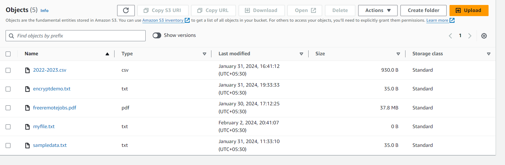 AWS S3 copy files