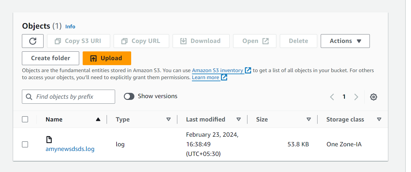 s3 bucket on the destination file location