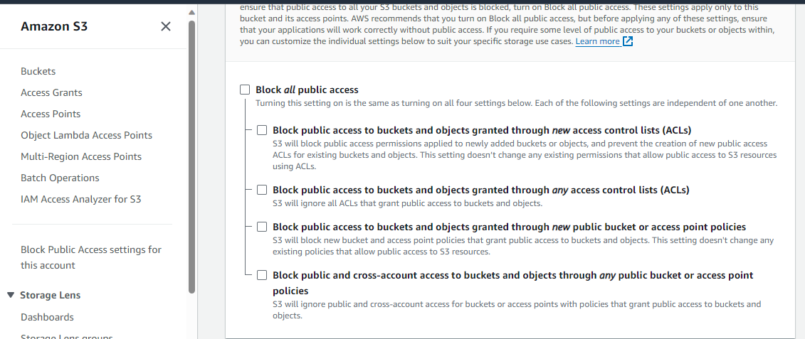 s3 bucket public access 